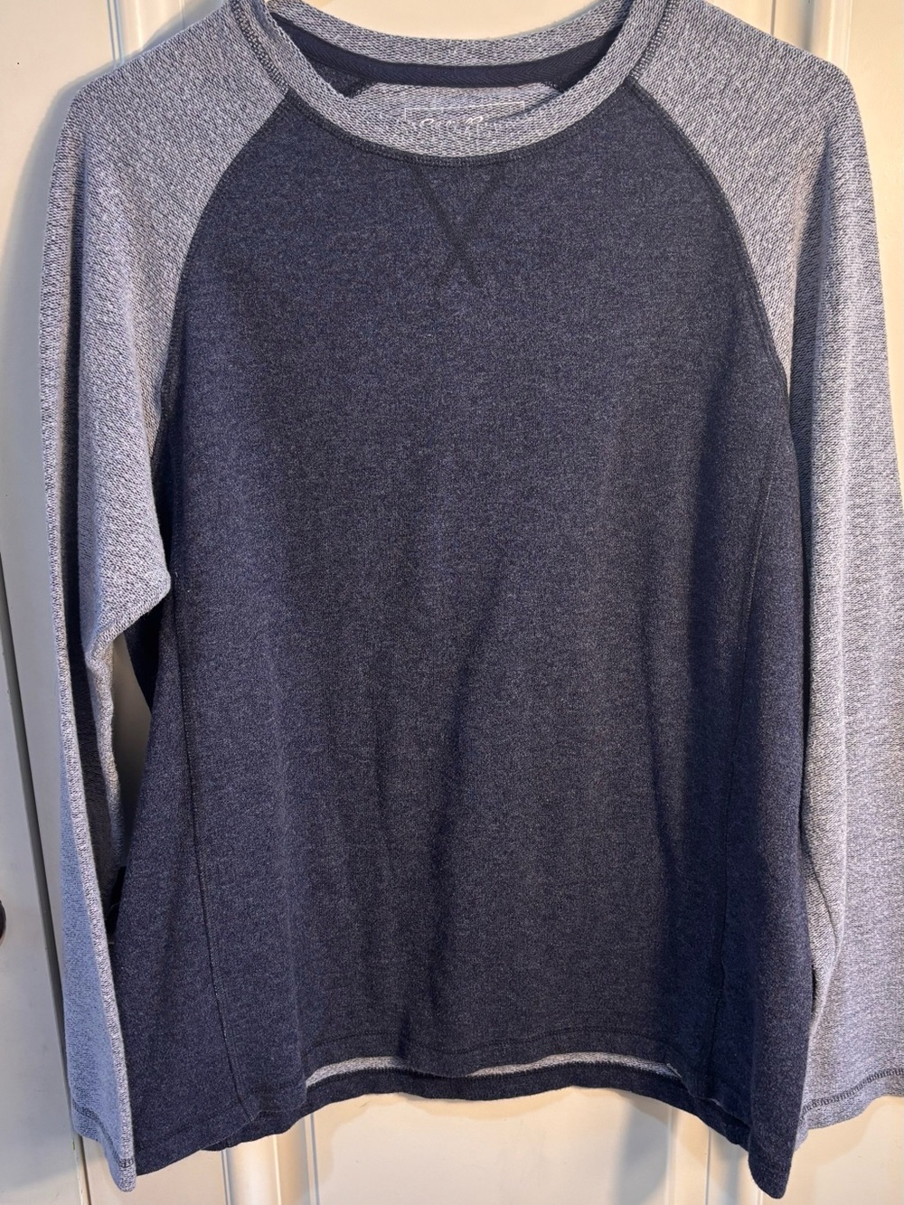 Eddie Bauer Shirt Mens Large  Blue Sleepwear  Raglan Sleeves Pajama Top Tee